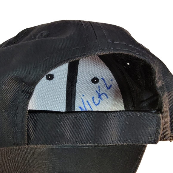 Black Baseball Cap Cursive "A" Hat Men's OS - Picture 5 of 11